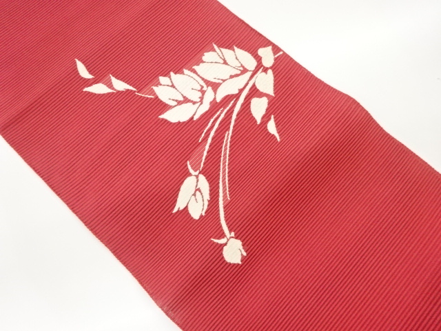 JAPANESE NAGOYA OBI FOR SUMMER / TSUZURE / WOVEN ABSTRACT FLOWERS